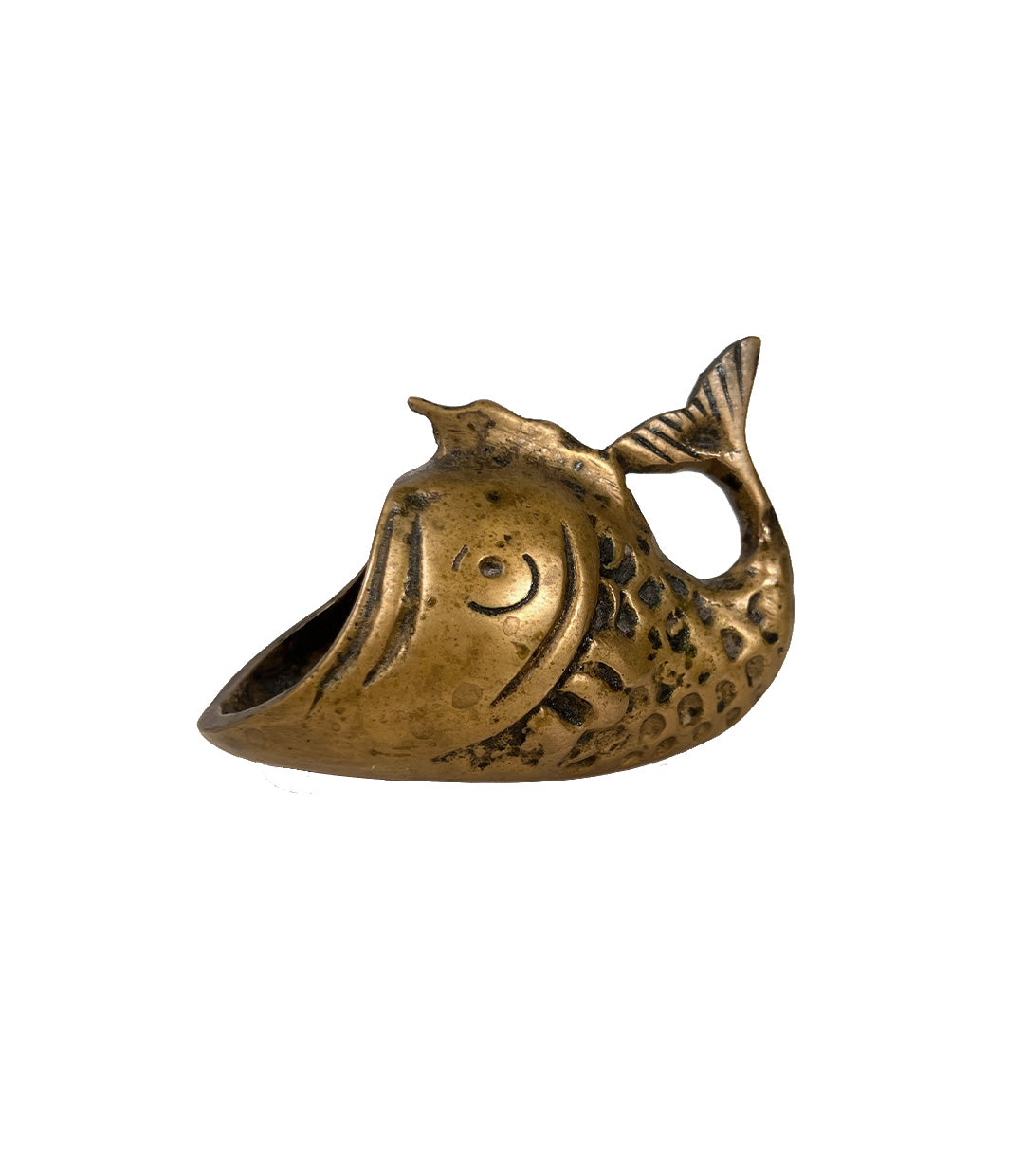 VINTAGE FISH ASHTRAY 真鍮 ヴィンテージ 熱帯魚 BIG MOUTH FISH ASHTRAY Vintage Metallic Blue Gold 1950s Retro