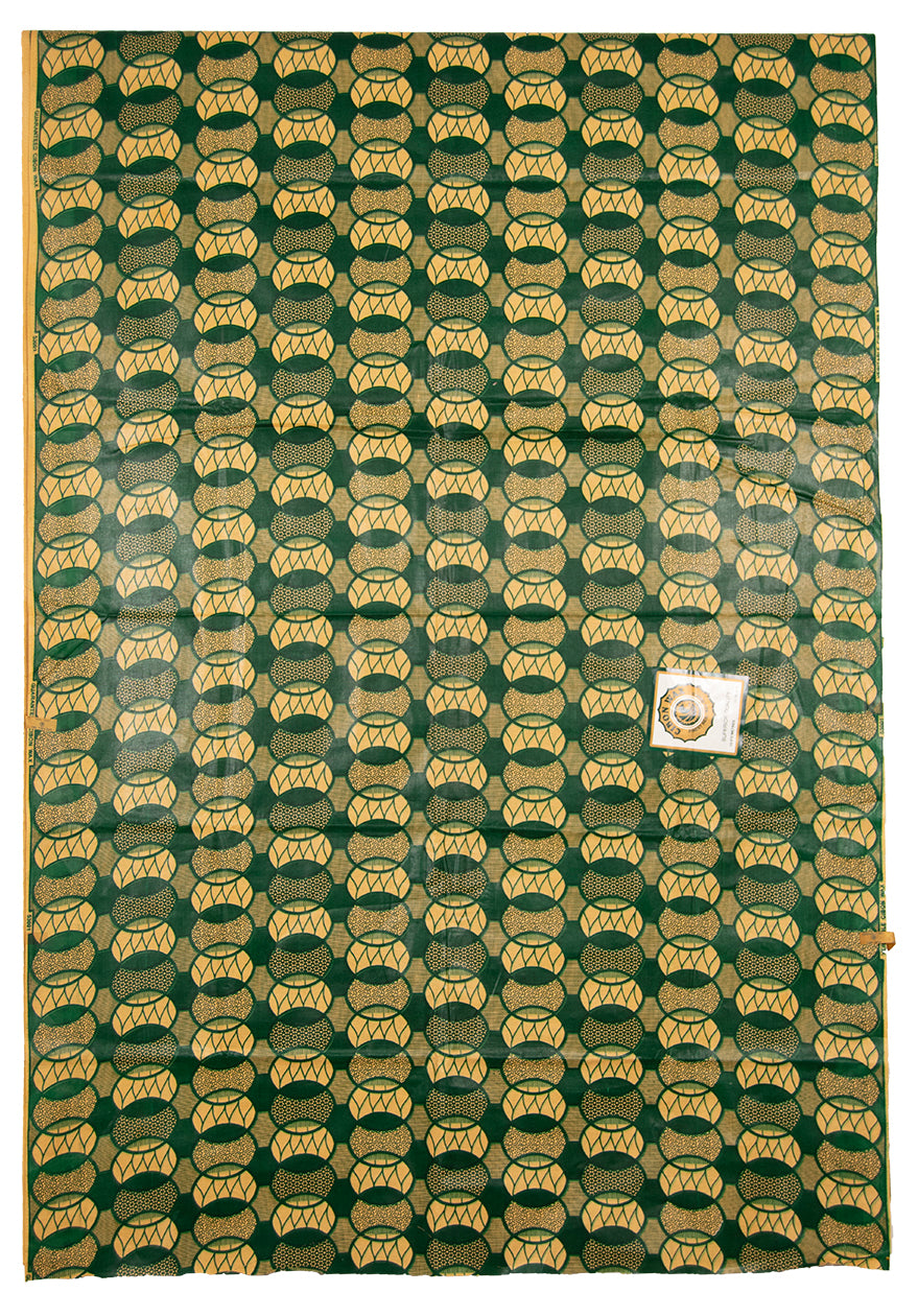 Green Wax Print Yardage