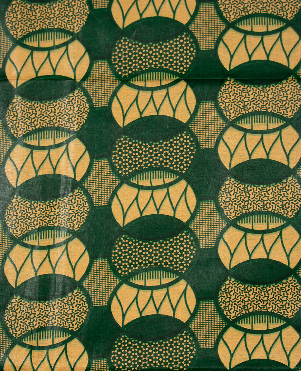 Green Wax Print Yardage
