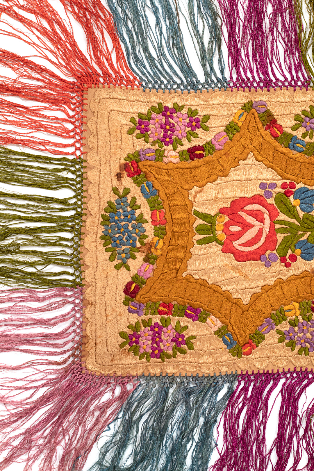 Matyó Embroidered Runner with Fringe