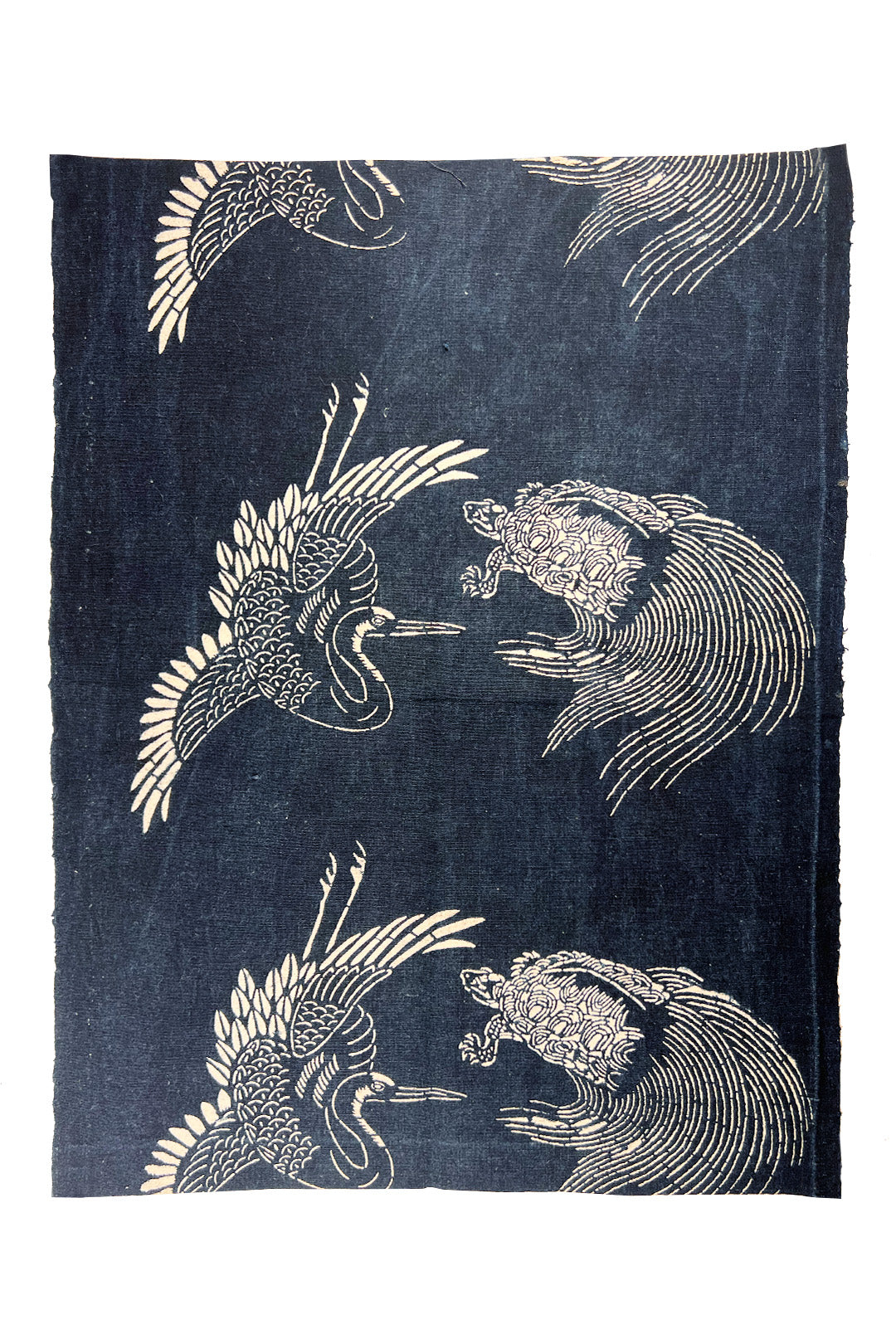 Crane & Turtle Katazome Panel