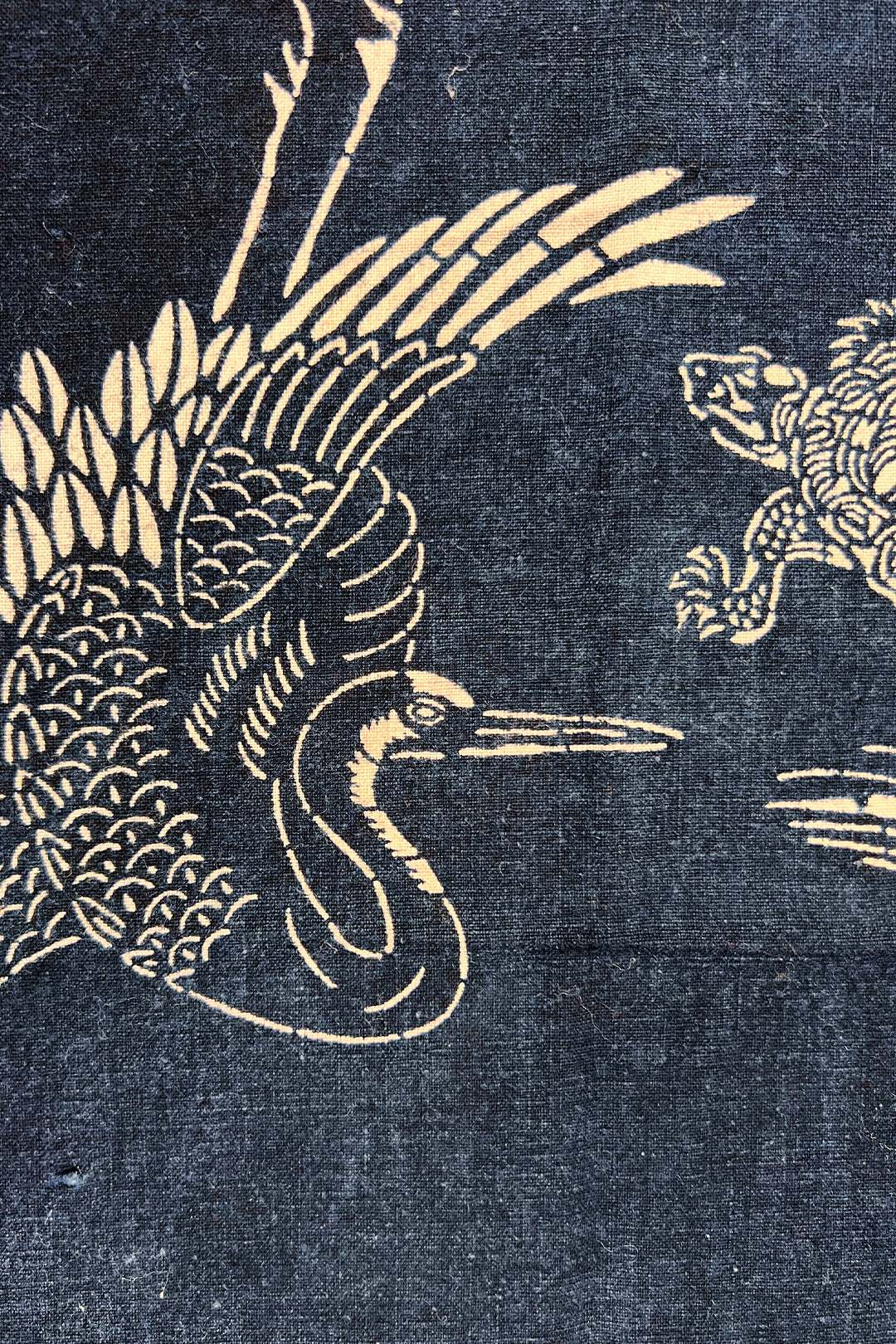 Crane & Turtle Katazome Panel