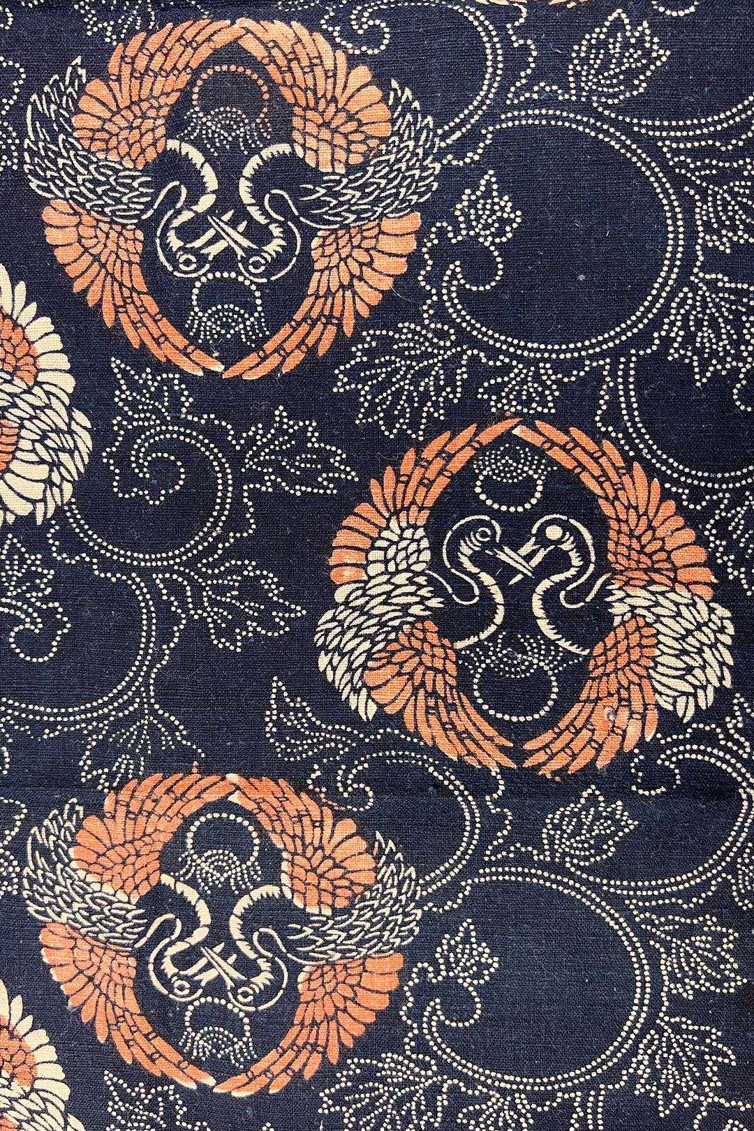 Kissing Cranes Katazome Panel