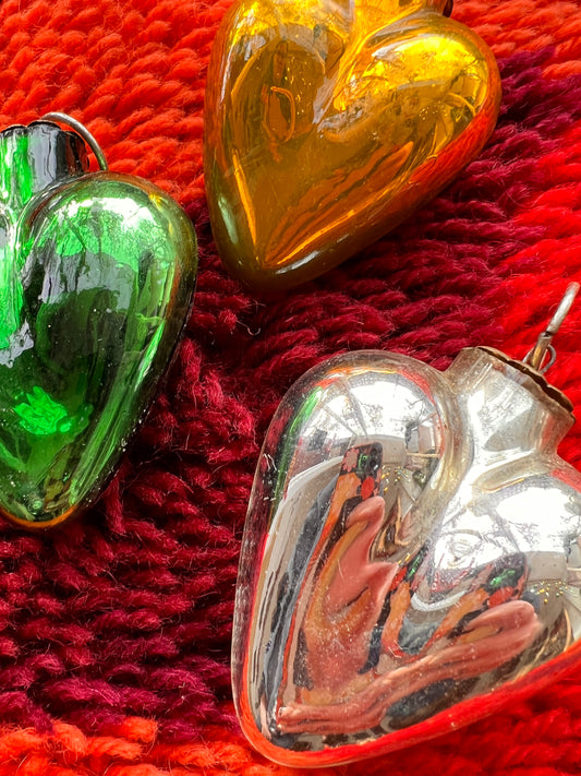 Mercury Glass Heart Ornament