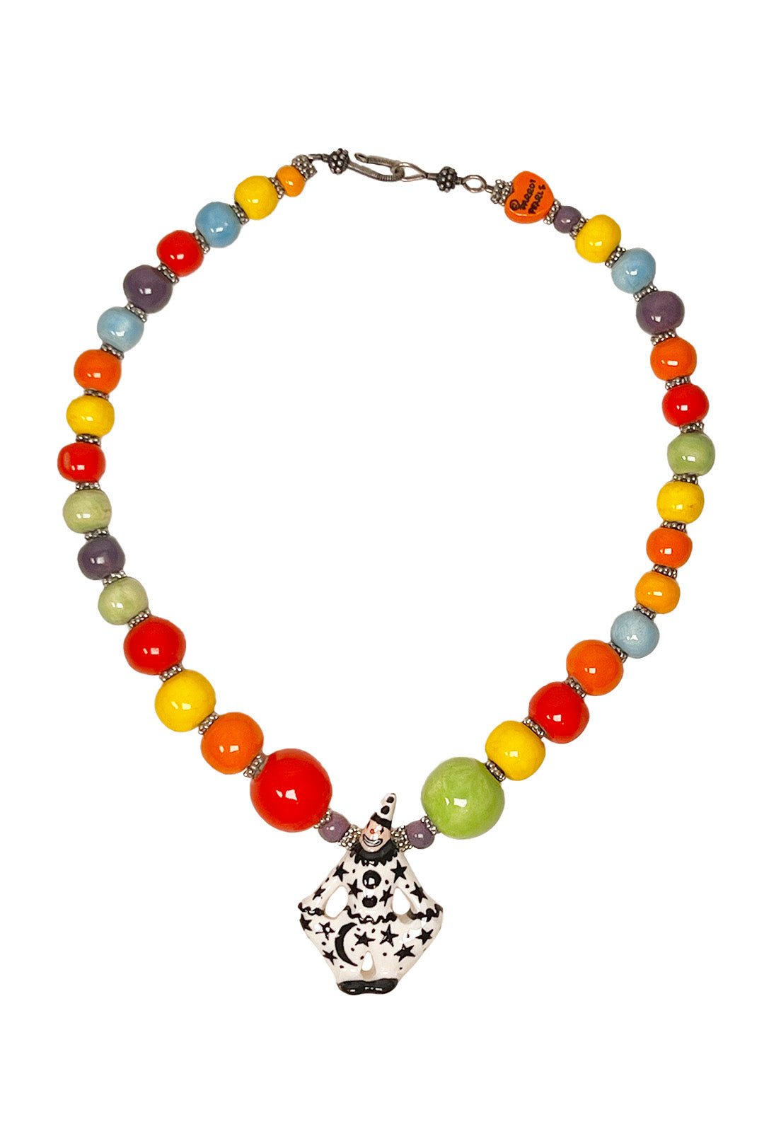 Parrot Pearls Ceramic Clown Necklace