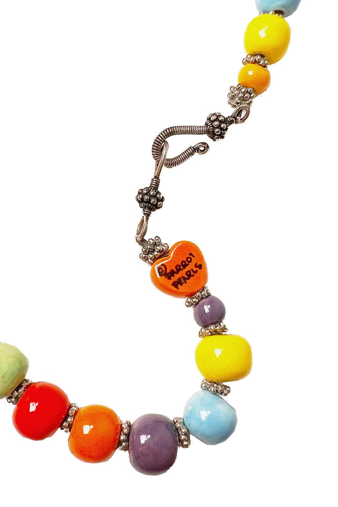 Parrot Pearls Ceramic Clown Necklace