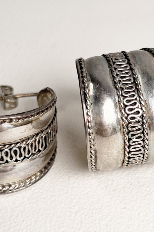 Vintage Bedouin Silver Earrings