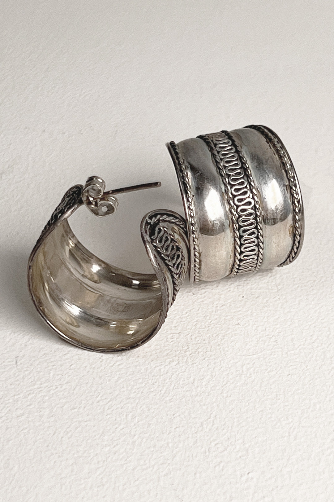 Vintage Bedouin Silver Earrings