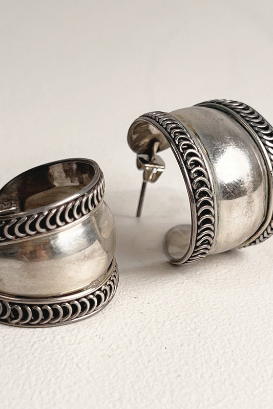 Vintage Bedouin Silver Earrings