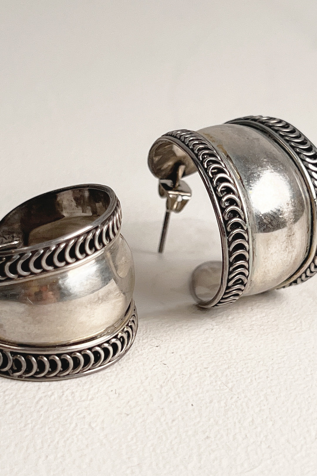 Vintage Bedouin Silver Earrings