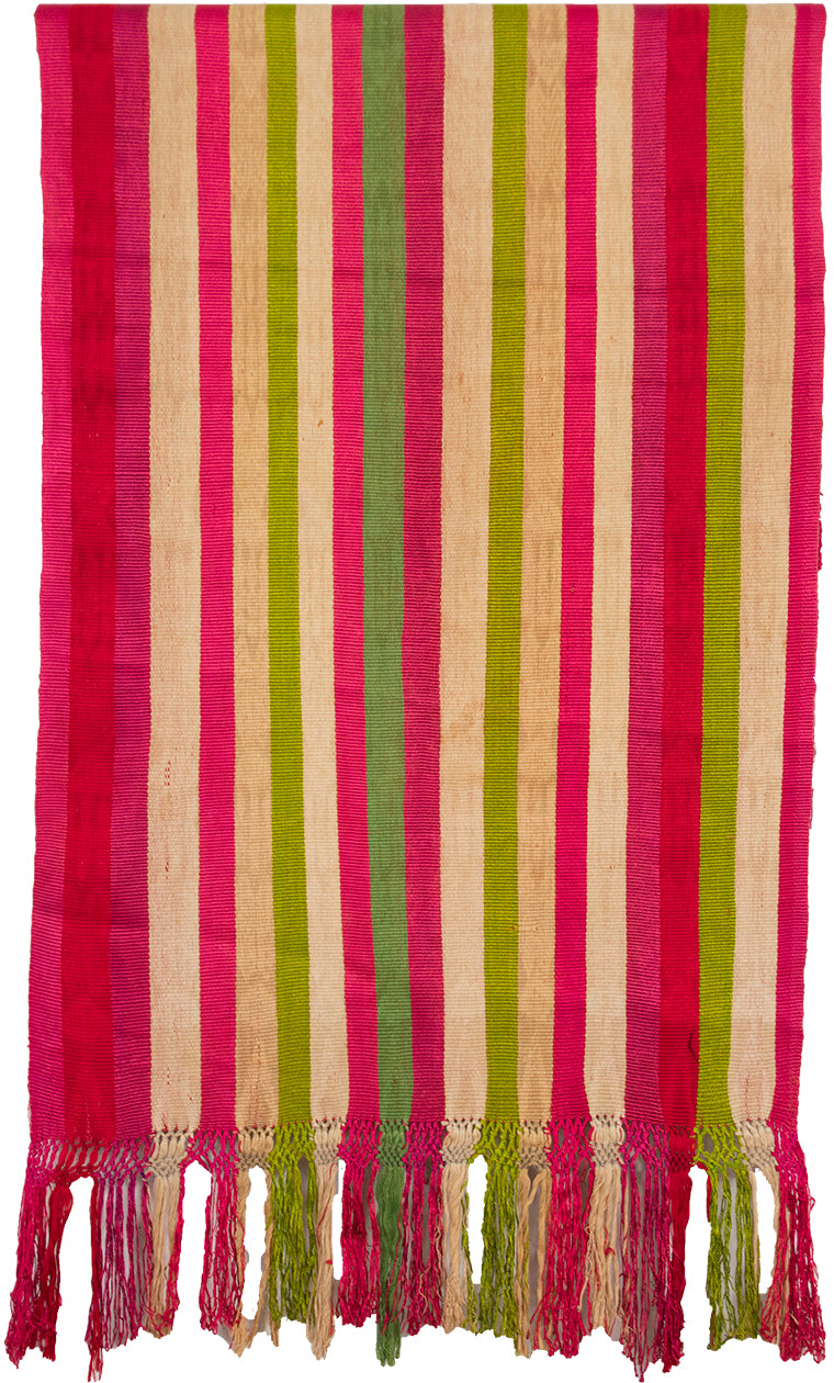 Pink & Green Striped Shawl